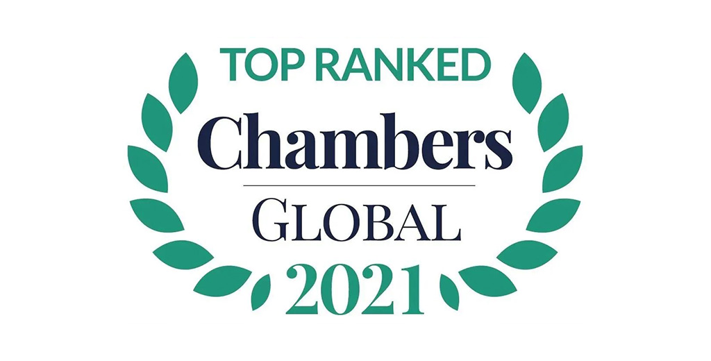 Kangda Law Firm ranked on 2021 Chambers Global guide
