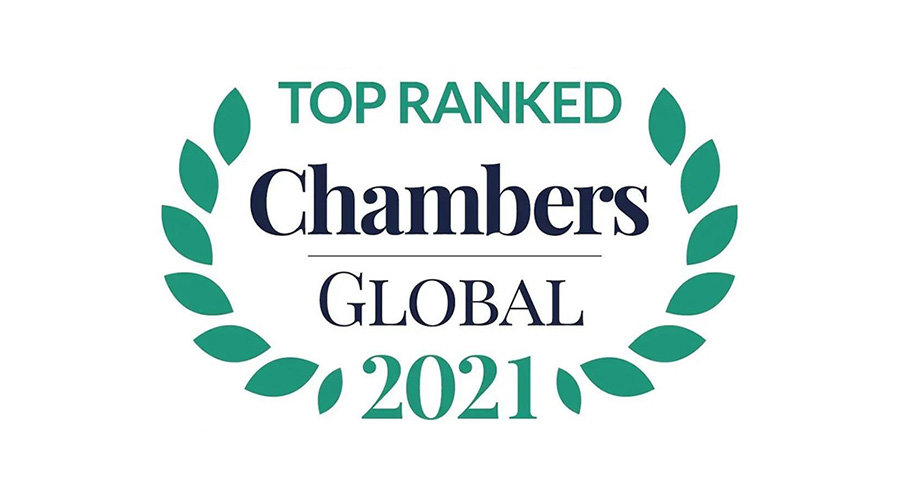 Kangda Law Firm ranked on 2021 Chambers Global guide